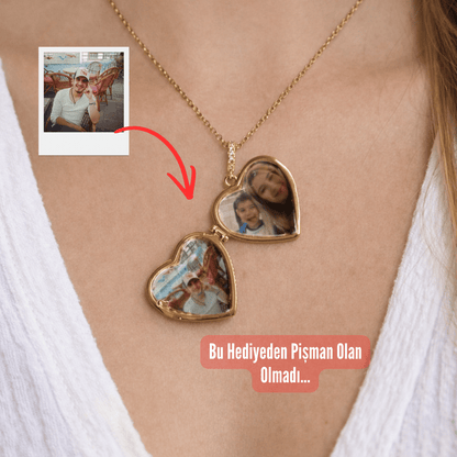 Fotoğraflı Kalp kolye