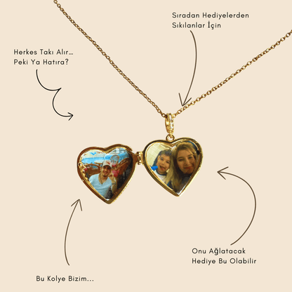 Fotoğraflı Kalp kolye